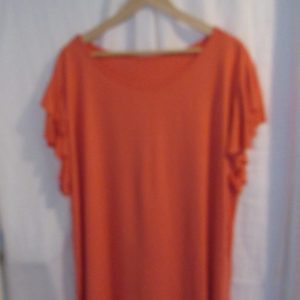 NEW Ladies Coral Frill Sleeve T shirt One size fits sizes 18 20 22