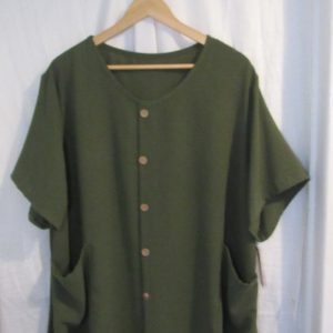 New Ladies Khaki Pocket Fake Button Tunic Top One Size fits sizes 18 20 22