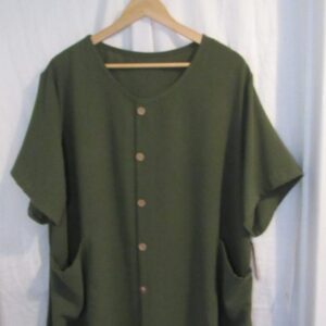 New Ladies Khaki Pocket Fake Button Tunic Top One Size fits sizes 18 20 22