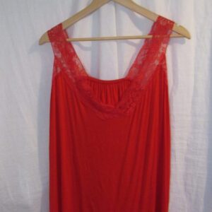 New Ladies Red Lacy Strap Plus Size Vest Top One Size fits sizes 16 18 20 22