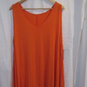 New Ladies Orange Lacy Bottom Longer Length Top V Neck One Size fits sizes 18 20 22