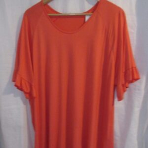 New Orange Ladies Frill Sleeve T-shirt One Size fits sizes 18 20 22