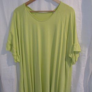 New Lime Ladies Frill Sleeve T-shirt One Size fits sizes 18 20 22