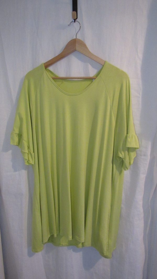 New Lime Ladies Frill Sleeve T-shirt One Size fits sizes 18 20 22 - Image 2