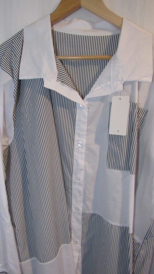 SALE SALE SALE New Ladies Black Striped Plus Size Button up Shirt One Size fits sizes 18 20 22 NON RETURNABLE - Image 3