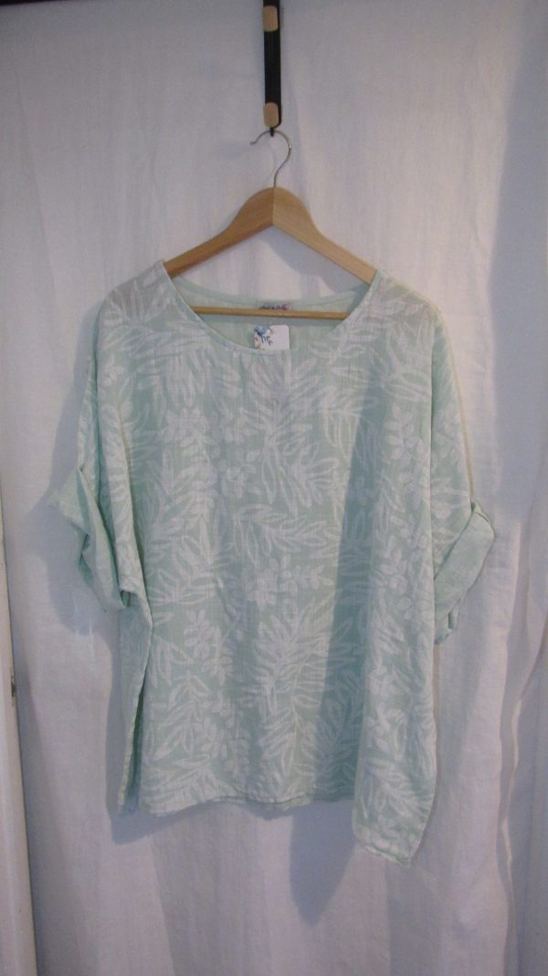 DEAL OF THE DAY New Ladies Mint Floral Cotton Top One Size fits sizes 18 20 22 SALE SALE SALE