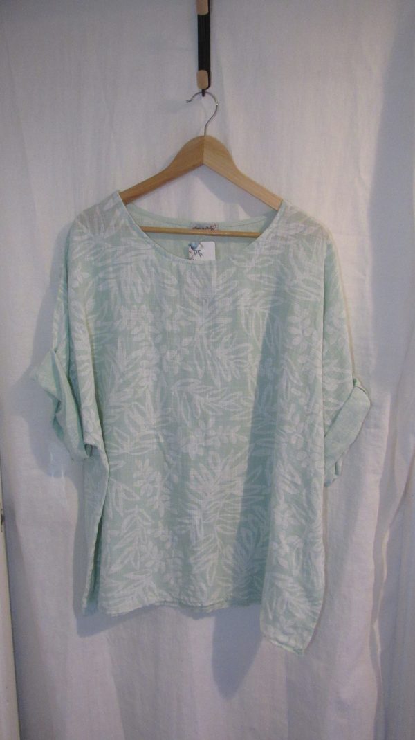 DEAL OF THE DAY New Ladies Mint Floral Cotton Top One Size fits sizes 18 20 22 SALE SALE SALE - Image 2