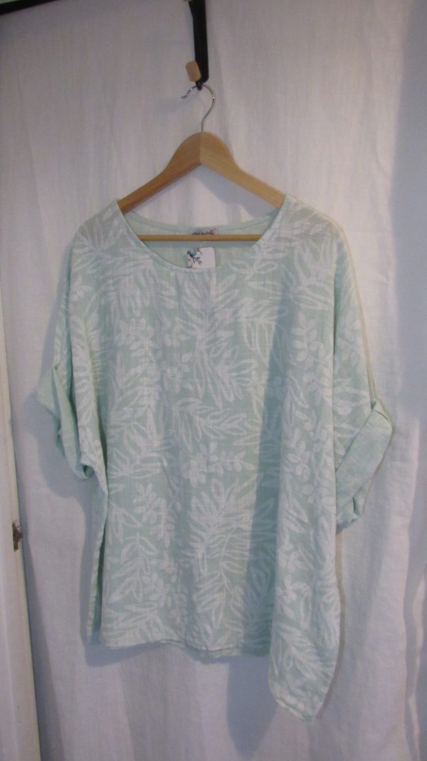 DEAL OF THE DAY New Ladies Mint Floral Cotton Top One Size fits sizes 18 20 22 SALE SALE SALE - Image 5