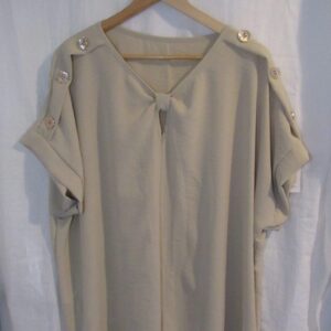 New Ladies Beige V Neck Knott Top One Size fits sizes 16 18 20 22