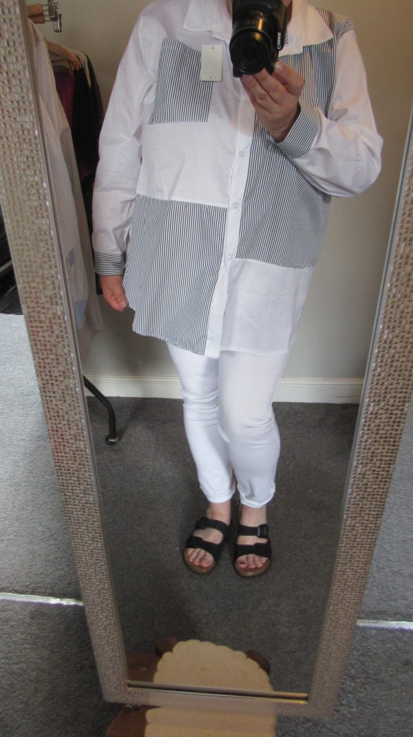 SALE SALE SALE New Ladies Black Striped Plus Size Button up Shirt One Size fits sizes 18 20 22 NON RETURNABLE - Image 7