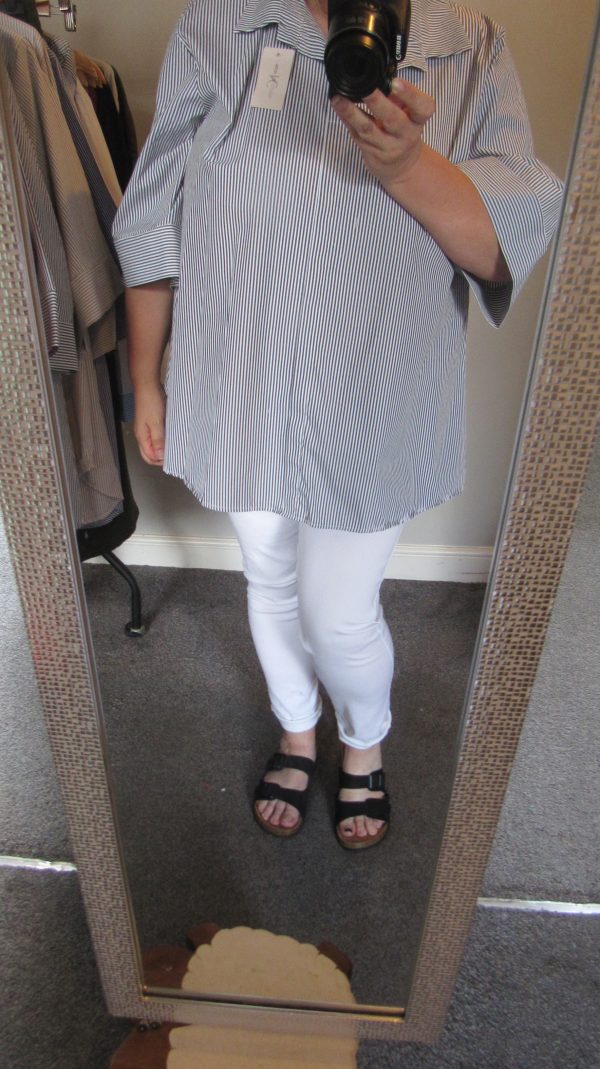 SALE SALE SALE New Ladies Black White Stripe Shirt Plus Size One Size fits sizes 18 20 22 NON RETURNABLE - Image 7