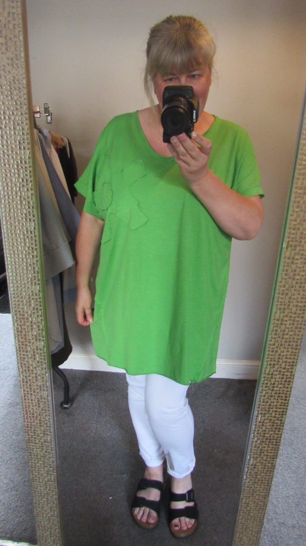 SALE SALE SALE New Ladies Green Flower T-shirt One Size fits sizes 18 20 22 NON RETURNABLE - Image 6