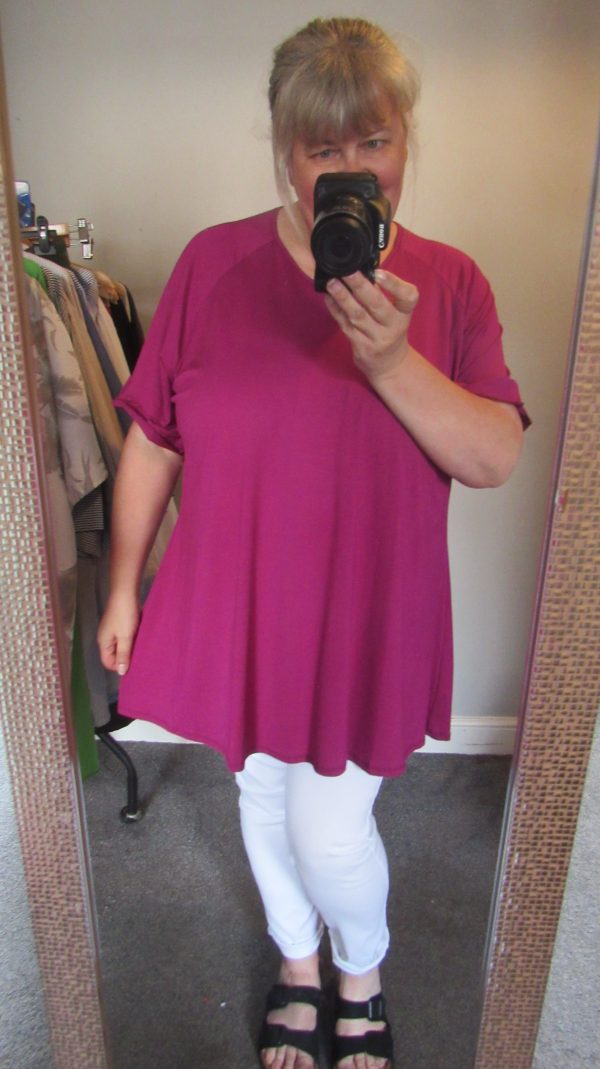 SALE SALE SALE New Purple Ladies Frill Sleeve T-shirt One Size fits sizes 18 20 22 NON RETURNABLE - Image 6