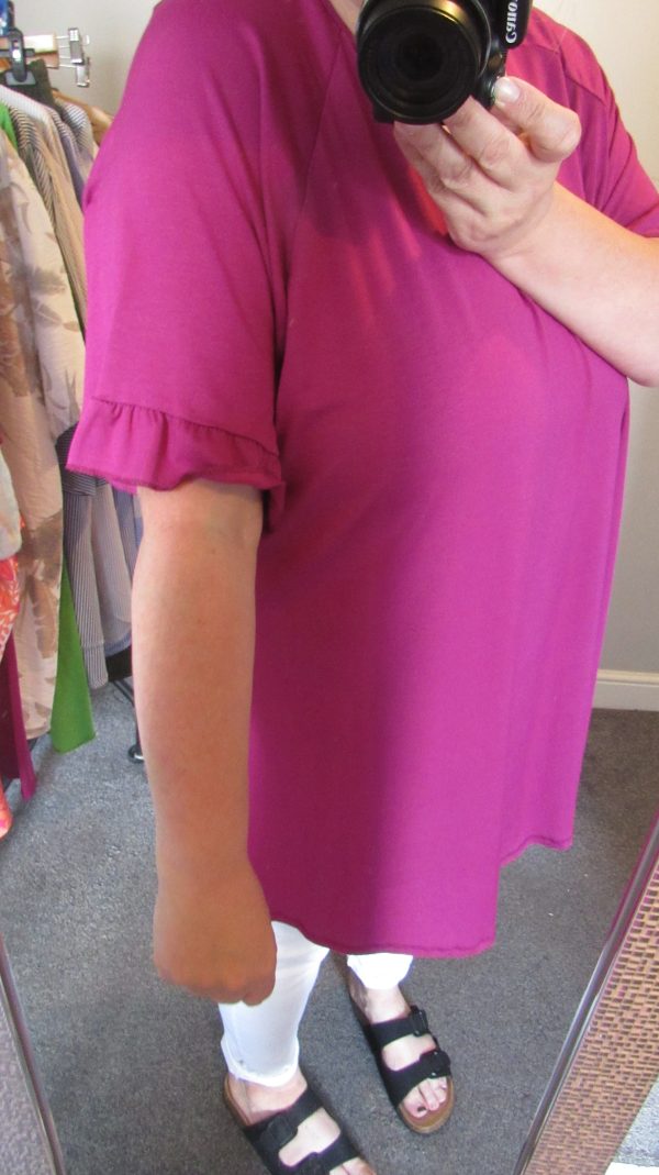 SALE SALE SALE New Purple Ladies Frill Sleeve T-shirt One Size fits sizes 18 20 22 NON RETURNABLE - Image 8