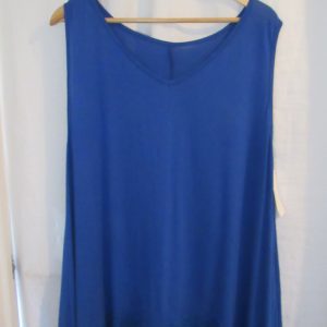 New Ladies Royal Blue Lacy Bottom Longer Length Top V Neck One Size fits sizes 18 20 22