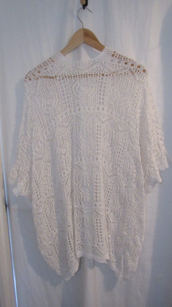 New Ladies White Lacy Open Cardigan One Size fits sizes 18 20 22 - Image 5
