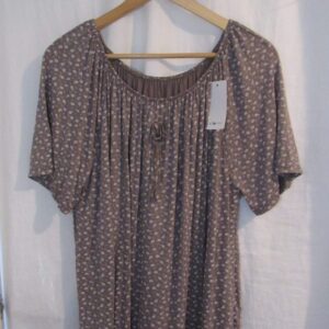 SALE SALE SALE New Ladies Mocha Floral Frill Top One size fits sizes 16 18 20 22 NON RETURNABLE