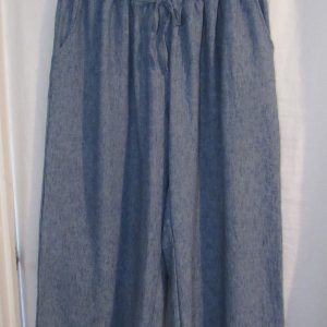 New Ladies Denim Blue Palazzo Wide Leg Trousers One size fits sizes 18 20 22 24