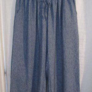 New Ladies Denim Blue Palazzo Wide Leg Trousers One size fits sizes 18 20 22 24