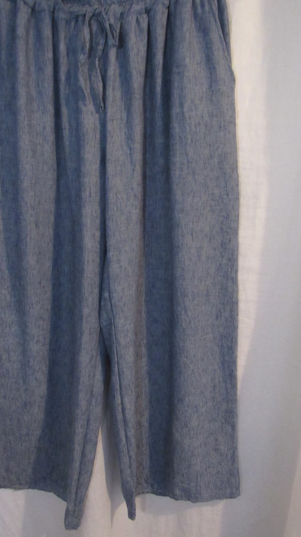 New Ladies Denim Blue Palazzo Wide Leg Trousers One size fits sizes 18 20 22 24 - Image 4