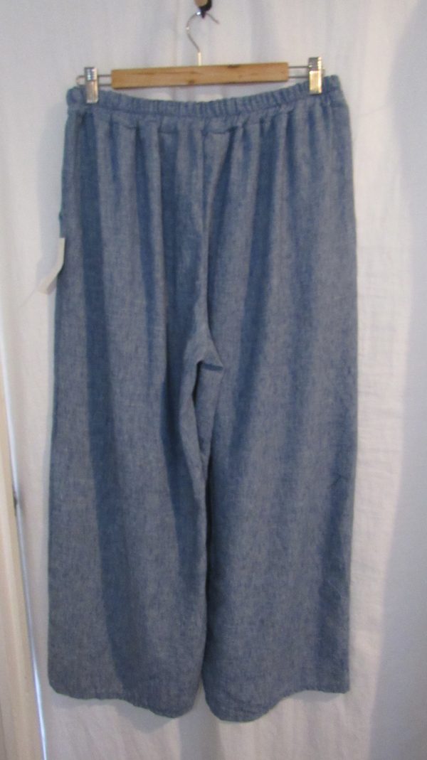 New Ladies Denim Blue Palazzo Wide Leg Trousers One size fits sizes 18 20 22 24 - Image 5