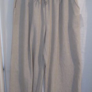 New Ladies Beige Palazzo Wide Leg Trousers One size fits sizes 18 20 22 24