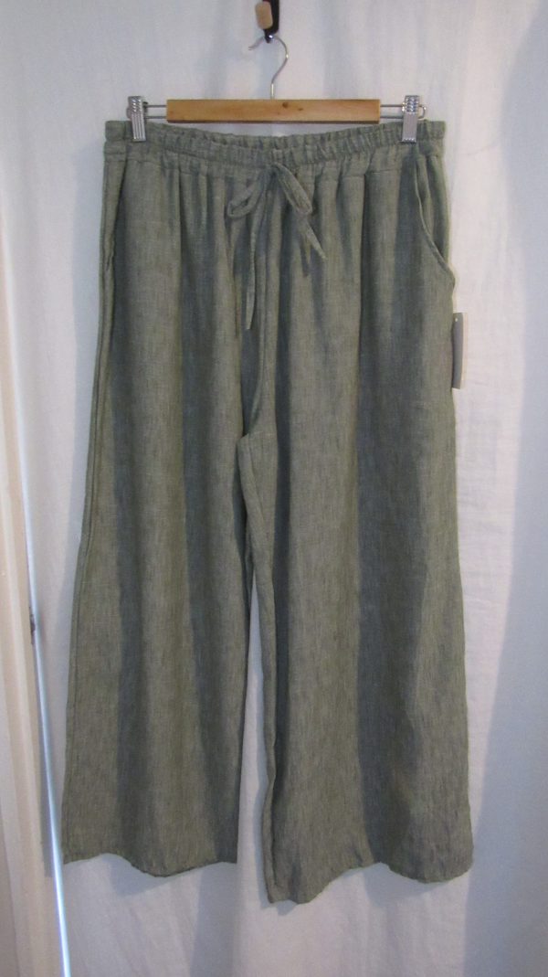 New Ladies Khaki Palazzo Wide Leg Trousers One size fits sizes 18 20 22 24 - Image 2