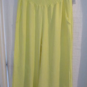 New Ladies Yellow Palazzo Wide Leg Trousers One size fits sizes 16 18 20 22