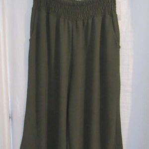 New Ladies Khaki Palazzo Wide Leg Trousers One size fits sizes 16 18 20 22