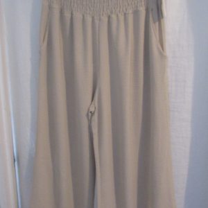 New Ladies Beige Palazzo Wide Leg Trousers One size fits sizes 16 18 20 22