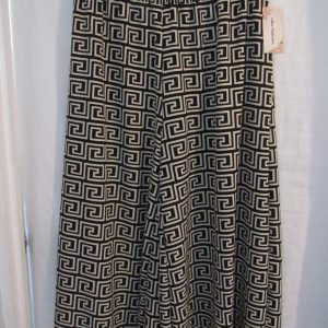 New Ladies Black Square Print Palazzo Wide Leg Trousers One size fits sizes 16 18 20 22