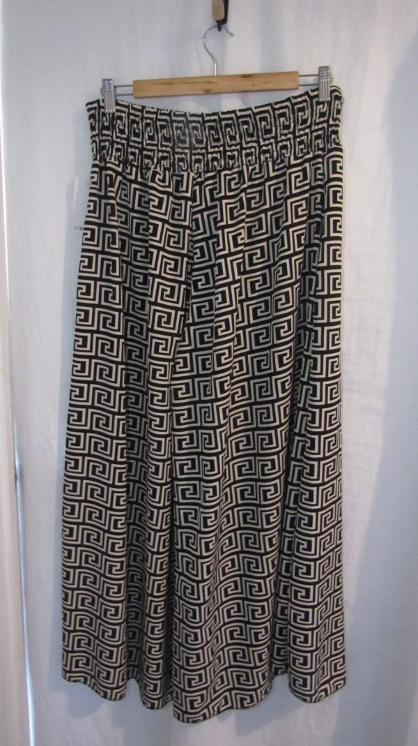 New Ladies Black Square Print Palazzo Wide Leg Trousers One size fits sizes 16 18 20 22 - Image 5