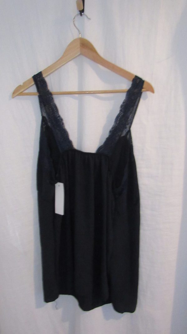 New Ladies Navy Blue Lace Sleeve V Neck Top One Size fits sizes 16 18 20 22 - Image 4