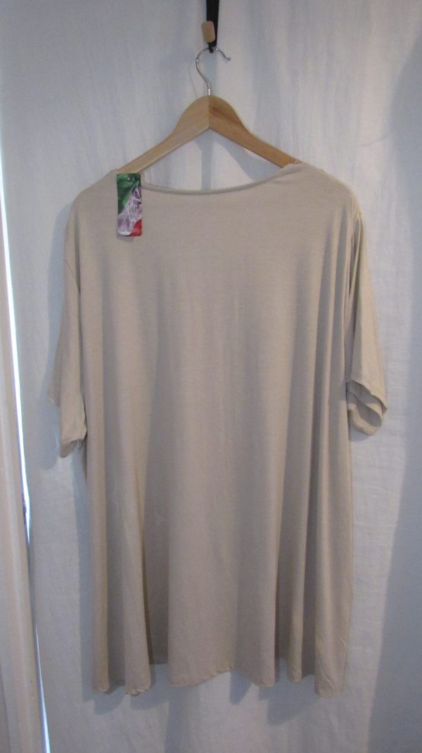 New Ladies Beige V Neck Lacy Tunic Top One Size fits sizes 18 20 22 NON RETURNABLE - Image 6