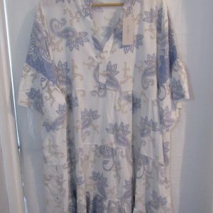 New Ladies Blue Paisley Tiered Dress or Tunic One Size fits sizes 18 20 22
