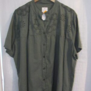 New Ladies Khaki Embossed Top One Size fits sizes 16 18 20 22