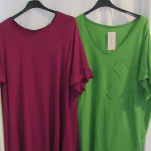 Bundle deal 2 plus size t-shirts Purple and Green for only £20 saving £6