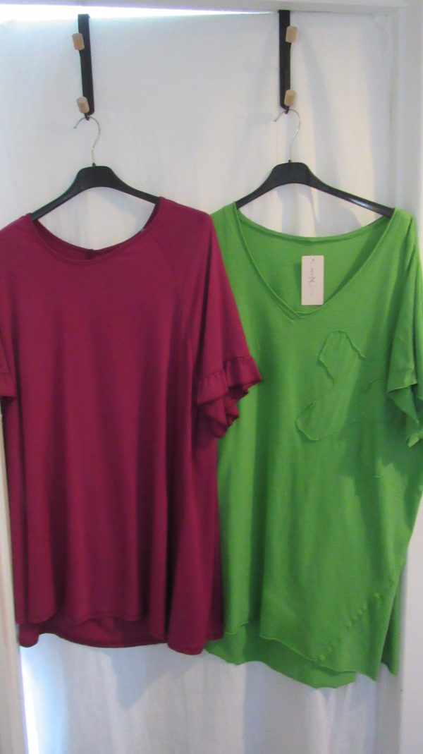 Bundle deal 2 plus size t-shirts Purple and Green for only £20 saving £6