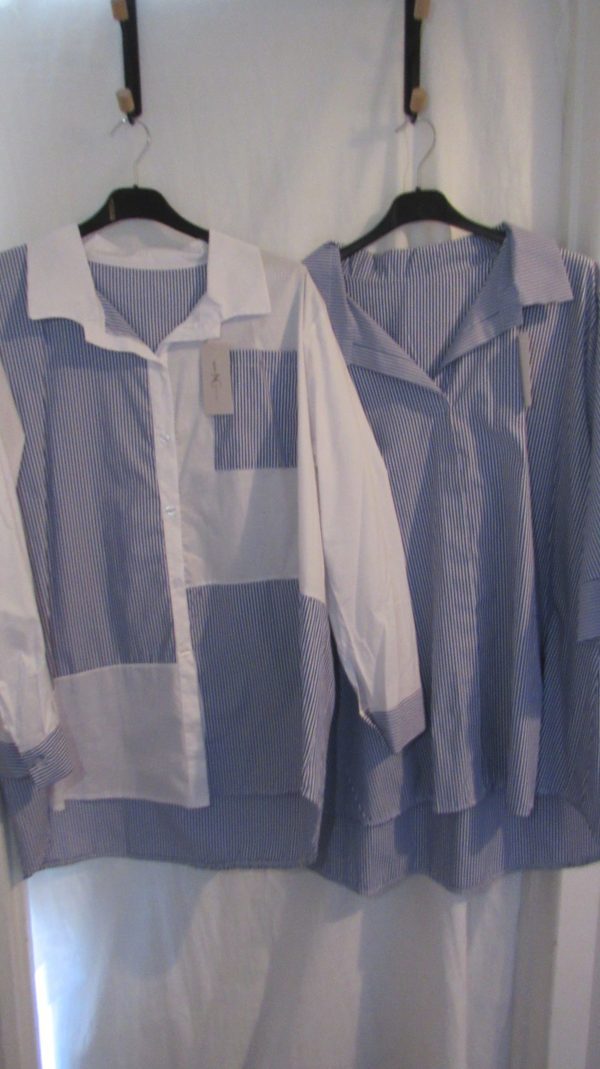 Bundle deal 2 x shirts 1 x blue stripe and 1 x darker blue stripe check for only £20 saving £6