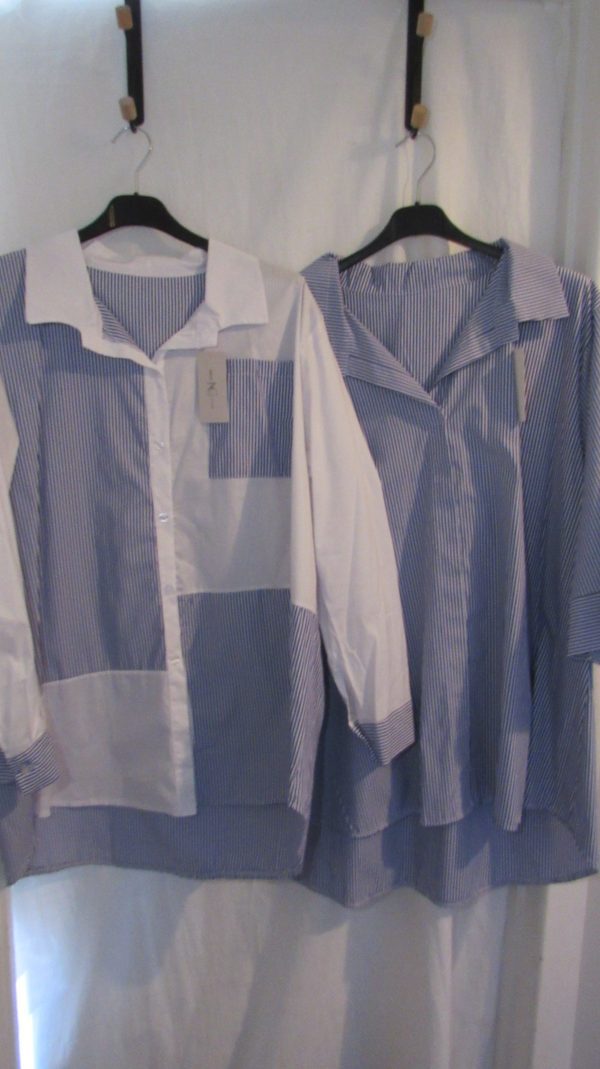 Bundle deal 2 x shirts 1 x blue stripe and 1 x darker blue stripe check for only £20 saving £6 - Image 2