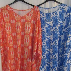 Bundle Deal 1 x Orange and 1 x Blue Print Plus Size top for £20 saving £6