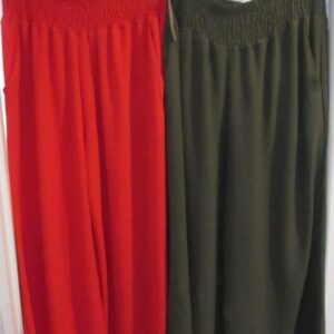 Bundle deal 1 x Khaki and 1 x Red palazzo Trousers One Size fits 18 20 22 For £20
