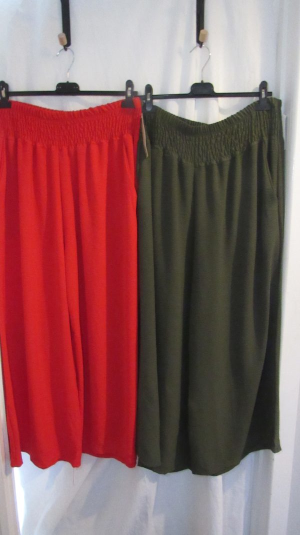 Bundle deal 1 x Khaki and 1 x Red palazzo Trousers One Size fits 18 20 22 For £20 - Image 2