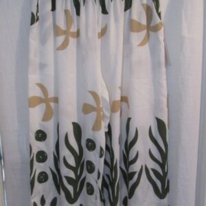 New Ladies Cream with Green Print Palazzo Wide Leg Trousers One size fits sizes 18 20 22