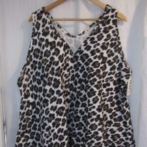 SALE SALE SALE New Ladies Brown Black Animal Print Sleeveless Swing Top One Size fits sizes 16 18 20 22 NON RETURNABLE