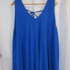 SALE SALE SALE New Ladies Royal Blue Frill Bottom V Neck Tie Back Tunic Top One Size fits sizes 18 20 22 24 NON RETURNABLE