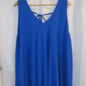 SALE SALE SALE New Ladies Royal Blue Frill Bottom V Neck Tie Back Tunic Top One Size fits sizes 18 20 22 24 NON RETURNABLE