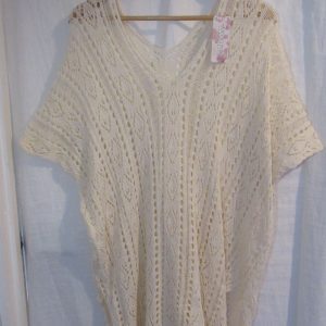 New Ladies Beige Lacy Tunic Top One Size fits sizes 18 20 22