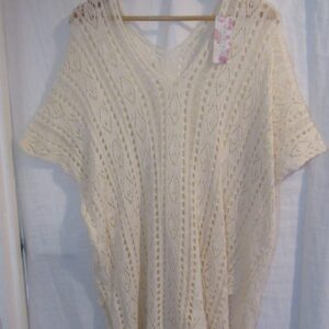 New Ladies Beige Lacy Tunic Top One Size fits sizes 18 20 22
