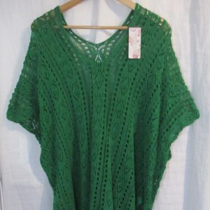 New Ladies Emerald Green Lacy Tunic Top One Size fits sizes 18 20 22